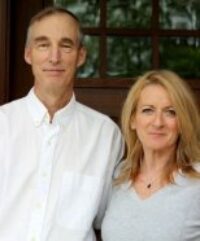 Wife and husband smiling for photo