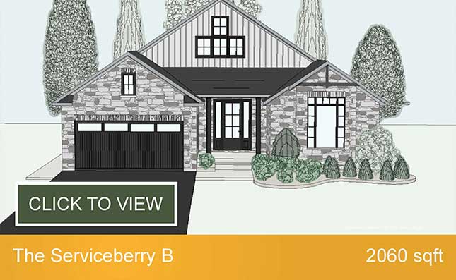 The Serviceberry B home illustration