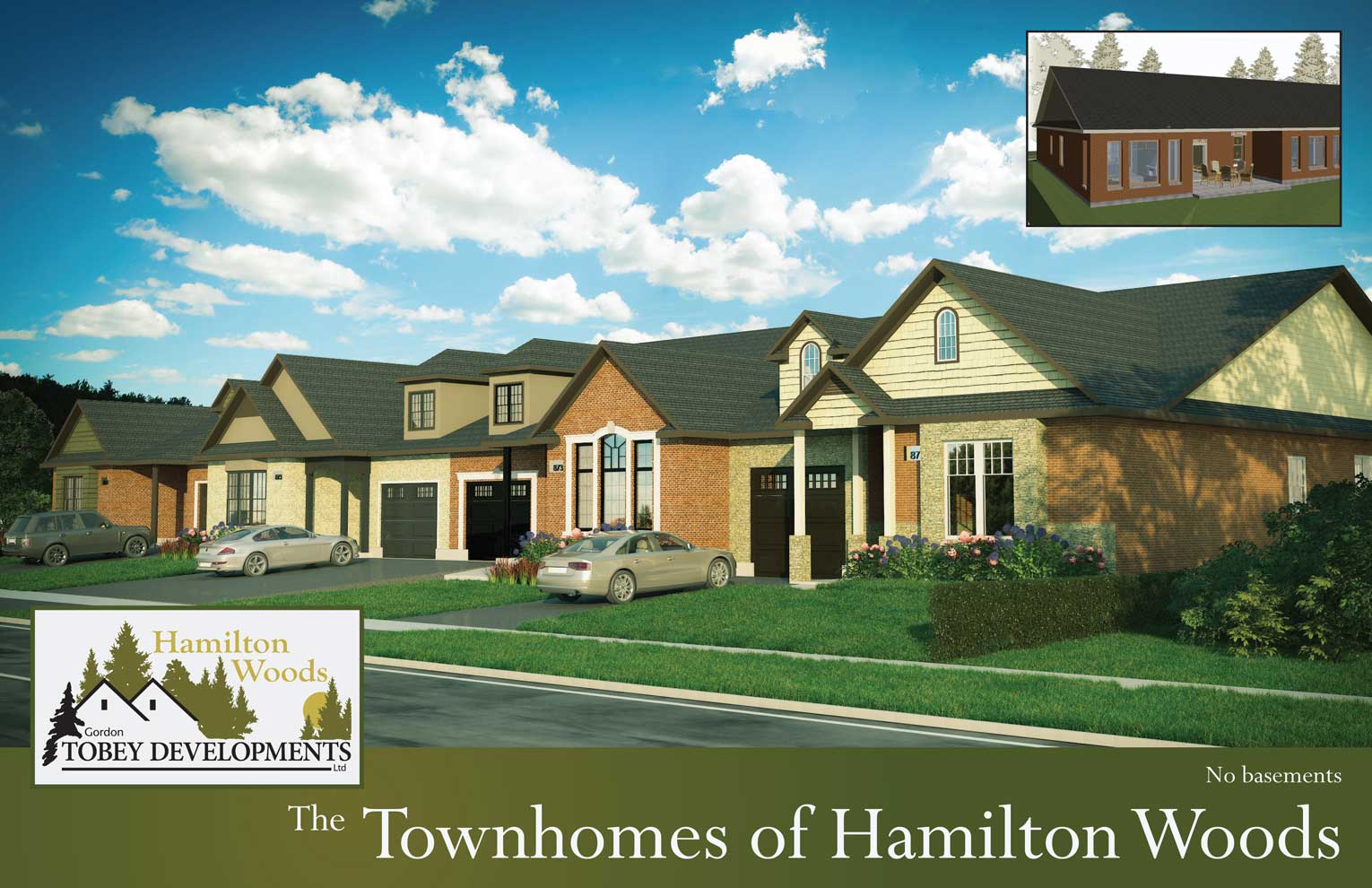 The Townhomes of Hamilton Woods 3D illustration rendering